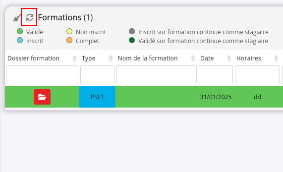 Actualiser un tableau