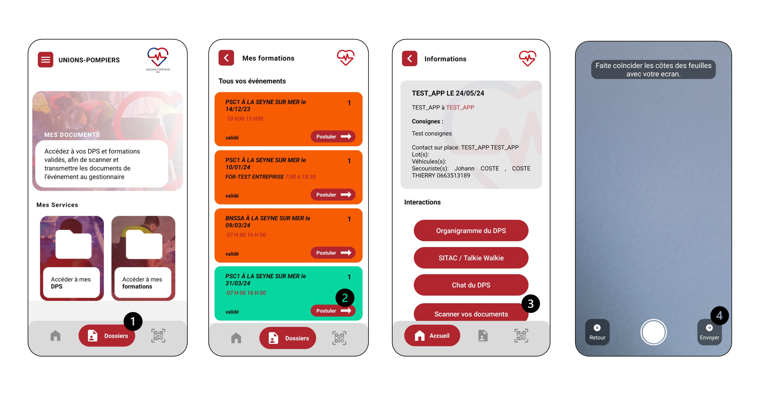 Envoi d'un dossier via l'application mobile