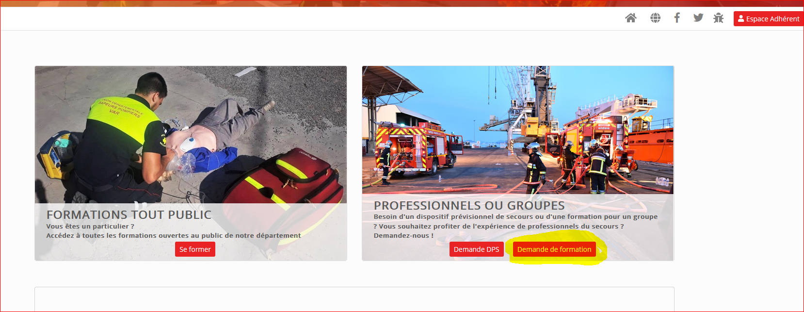 Demande de formation