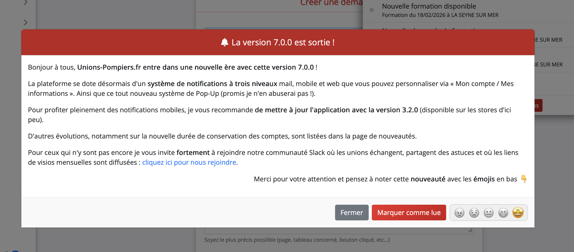 Exemple de notification pop-up